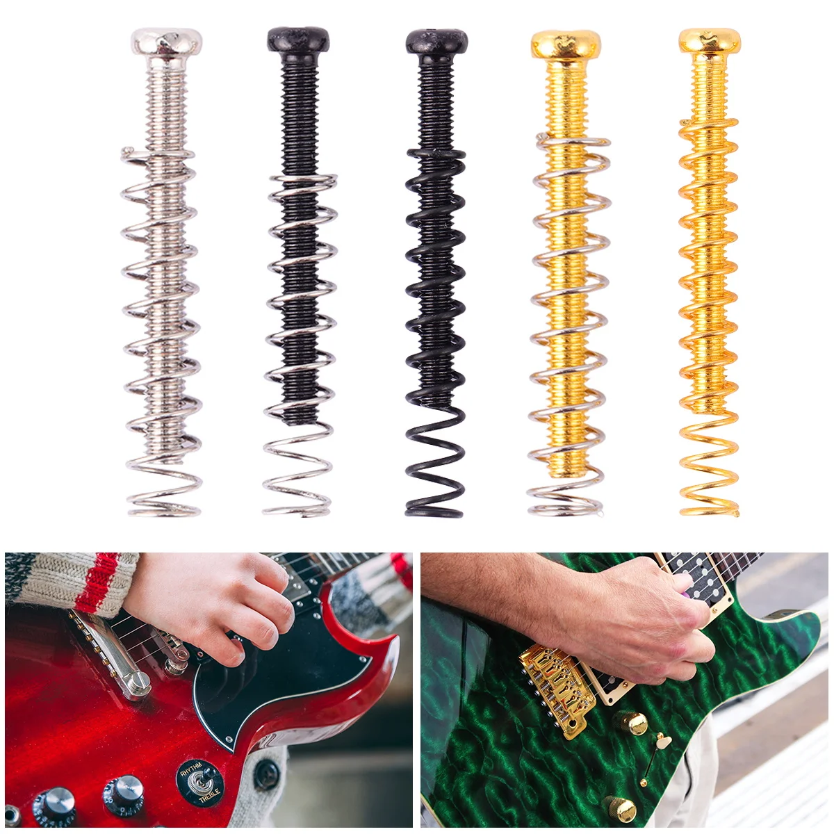 

25 Pcs Guitars Pickup Adjustment Screw Dual Coil Spring Electric for Adjusting Height