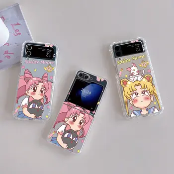 Pouzdro na telefon s motivem anime námořníků - roztomilé měsíce, kočka Luna, pro Samsung Galaxy Z Flip 3 4 Z Flip 5 Z Fold 4 5G, měkké, proti pádu, zadní kryt z PC 10 nejlepší prodej Flipové pouzdro Sailor Moon pro Samsung Galaxy Z - №1