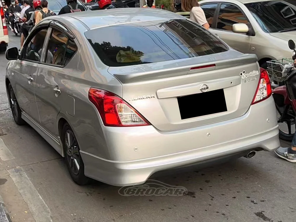 Dla 2011--2017 Nissan LATIO VERSA Sunny ALMERA ze światłami Wysokiej jakości plastikowy błyszczący czarny spojler z tworzywa ABS Spoiler bagażnika