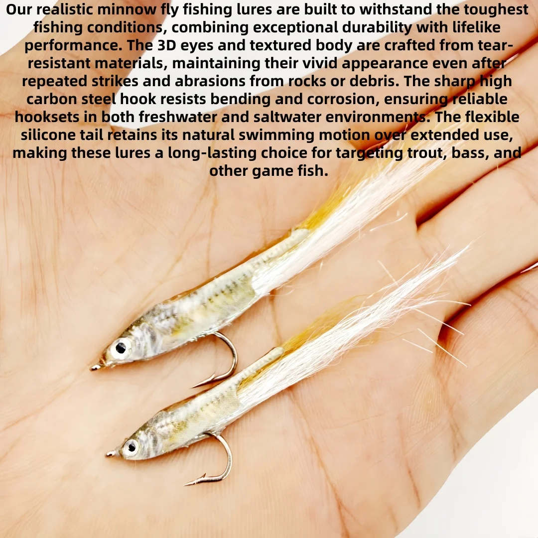 5/6 Stück Realistische Minnow-Fliegenfischerköder mit 3D-Augen, Fischköder für Forellen- und Barsch-Angeln in Süß- und Salzwasser – Detail 5