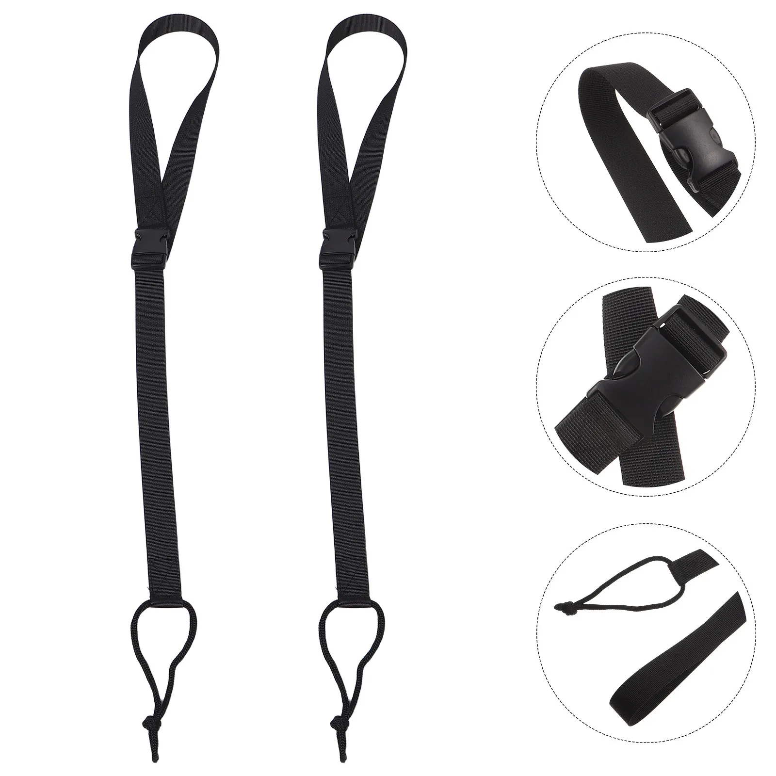 

2pcs Snowboard Leash For Beginners Black Lightweight Retention Strap Universal Binding Leash For Resort Riding