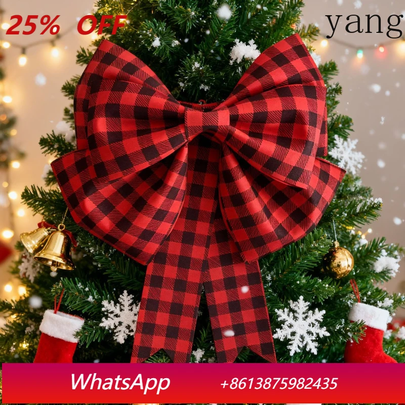 

LTT large EVA bow red and black plaid Christmas and New Year's Day decoration