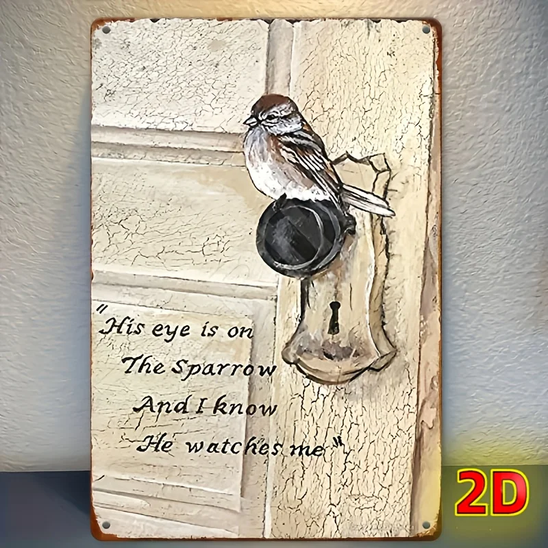 Sparrow - Metal Wall Art Sign, Durable Wrought Iron Decor for Home and Office, Perfect Bedroom, Dining Room or Coffee Sho