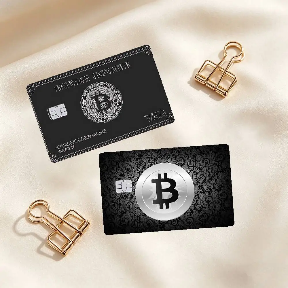 Virtual Currency B-Bitcoin Card Stickers Credit Card DIY Card Protector Stickers Waterproof Film Skin Cover