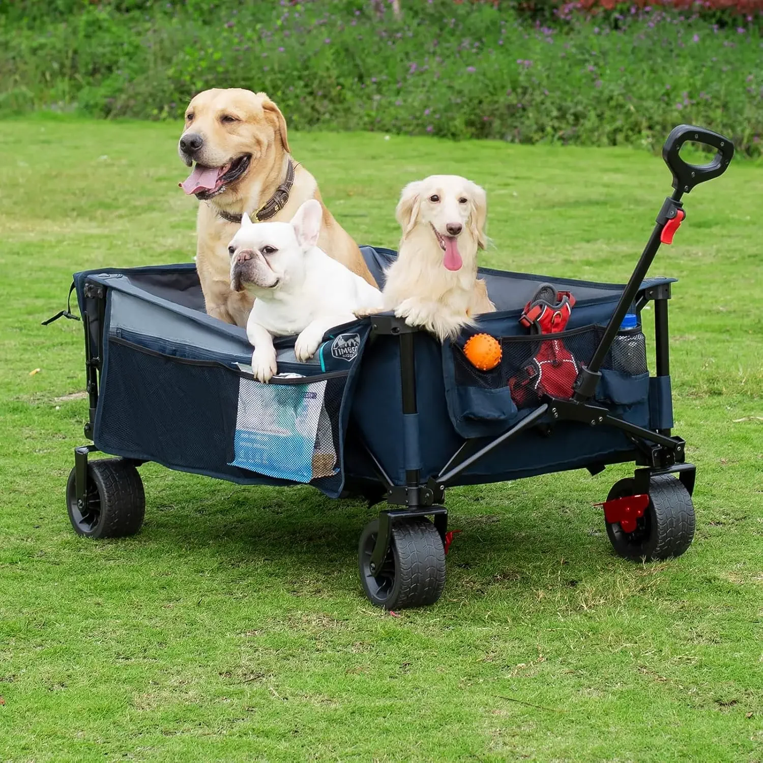 

Cargo Net & Tailgate, 600L Beast Wagon 26" W Extra Wide All Terrain Folding w/Big Wheels, 26" W and 55" L