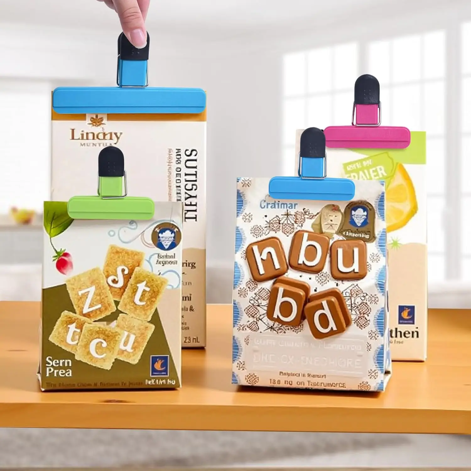 9 Pack Chip Clips, Food Clips, Upgrade Wide Open Bag Clips for Food Storage with Air Tight Seal Grip