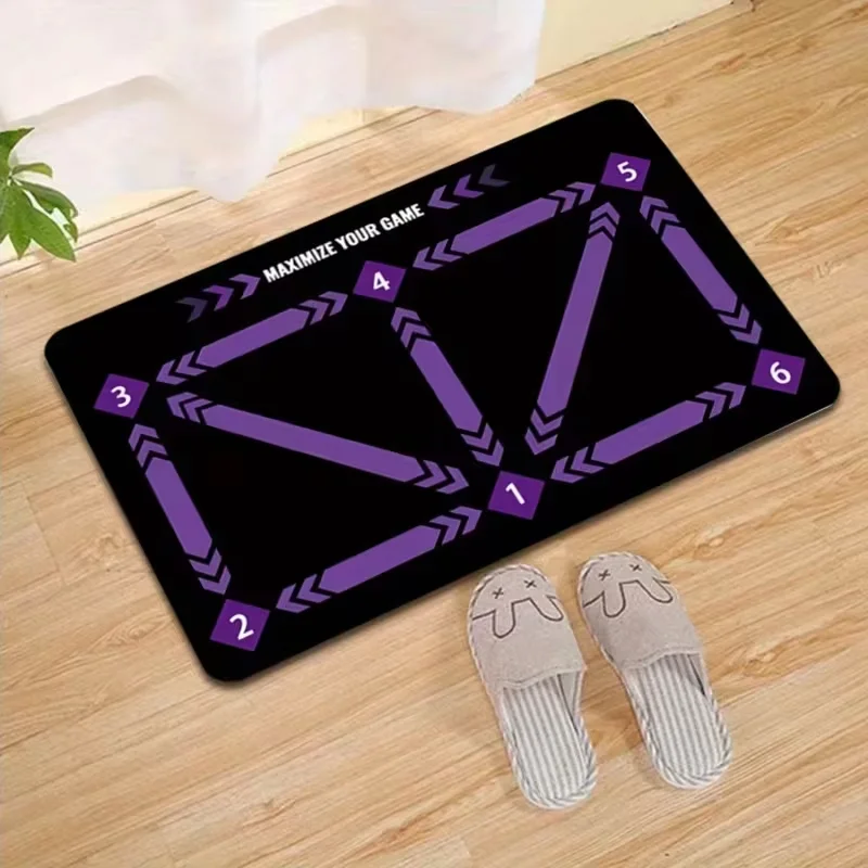 VIKAMA Board Game Infinity Color Dot Black Retro Playful Fun Art Flannel Door Mat Non Slip Entryway Bedroom Living Room Home
