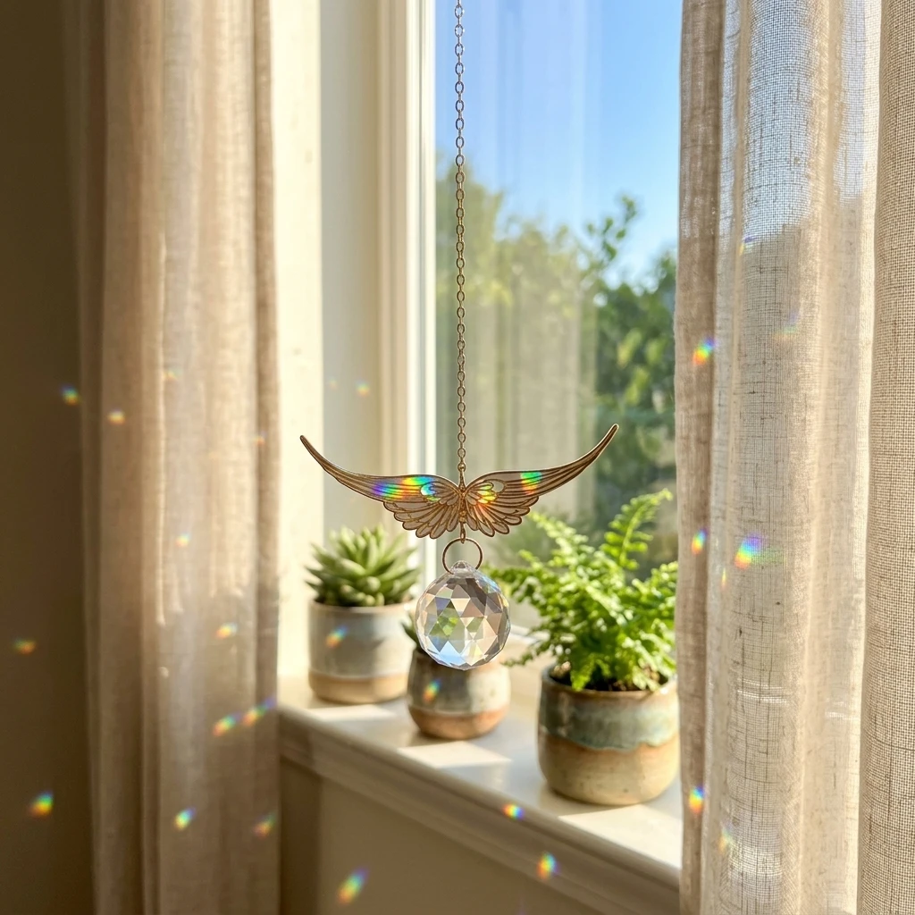 1pc Crystal Sun Catcher K9 Optical Glass Prism for Window Hanging Home Decor Rainbow Maker Garden Ornament Sparkling Gift