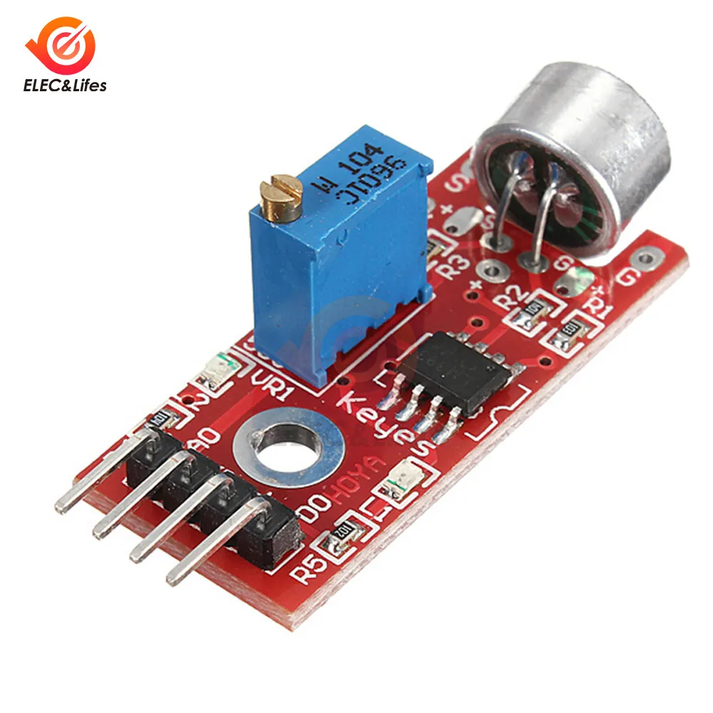 4Pin マイク音声サウンドセンサー検出モジュール Arduino 用 AVR PIC アナログデジタル出力センサー KY-037