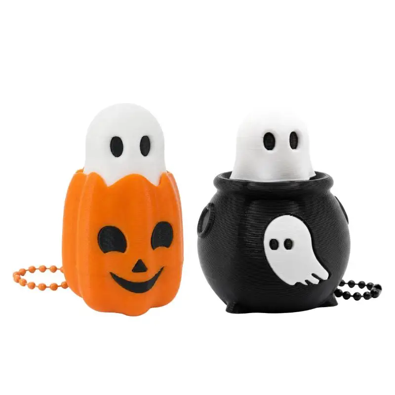 Mini-Geister-Topf-Fidget-Charm, umweltfreundlicher PLA 3D-gedruckter Halloween-Horror-Feiertagsstil Rucksack-Deko-Schlüsselanhänger-Ornament – Detail 4