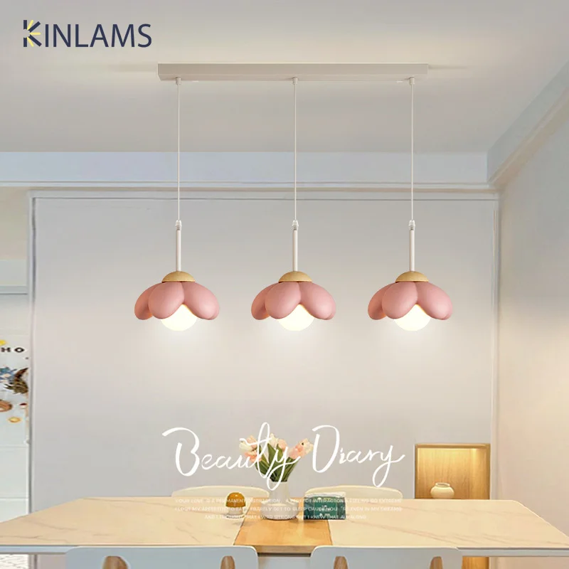 Nordic New Pendant Lamp Simple Home Decorations Lovely Kid's Room Overhead Light Indoor Children Bedroom Flower Droplight