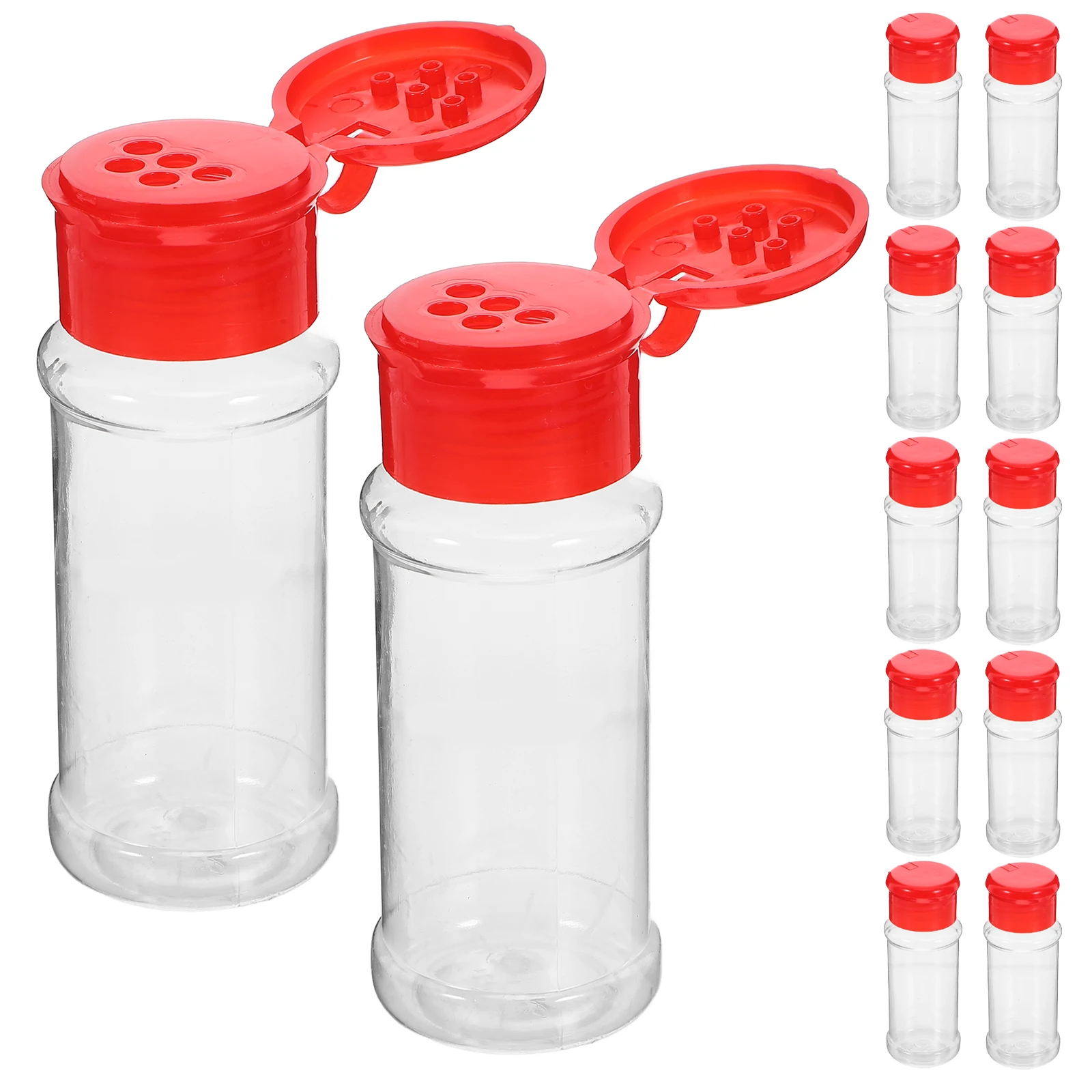 

12Pcs 100ml Transparent Spice Storage Bottles Kitchen Condiment Jars Salt Pepper Shaker Containers Plastic