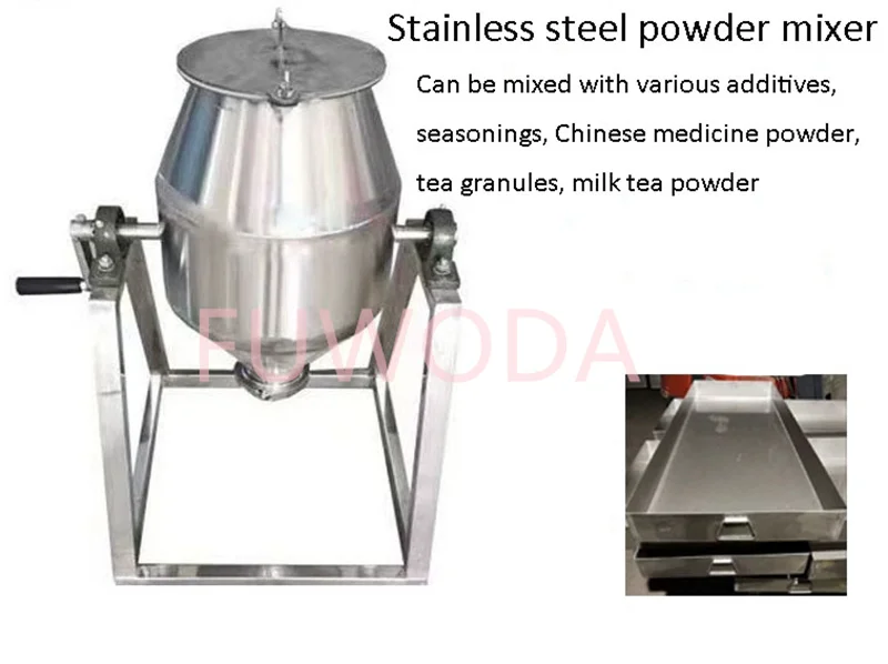 Manual Small Powder Mixing Machine Herb Nutrition Animal Feed Powder Mixer Commercial Home Food Powder Premix Blender Machine