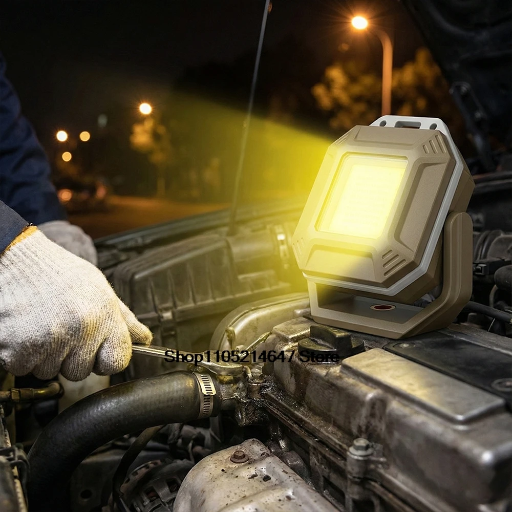 Rechargeable LED Work Light: Waterproof Inspection Lamp with Magnetic Base for Car Repair Emergency & Workshop Use view 2