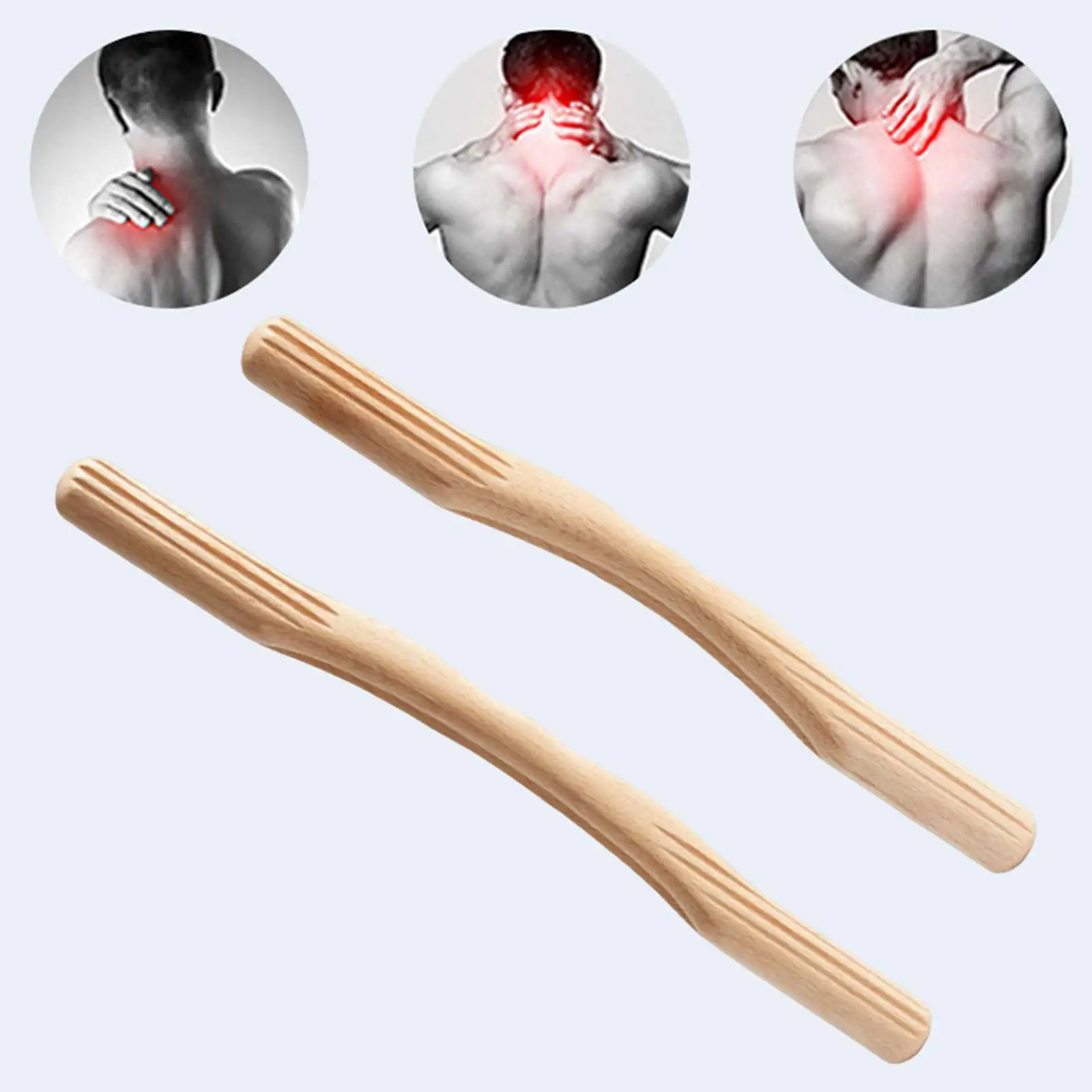 Beech Wood Guasha Scraping Stick Scraping Board Massage Scraping Tool for Neck image 4