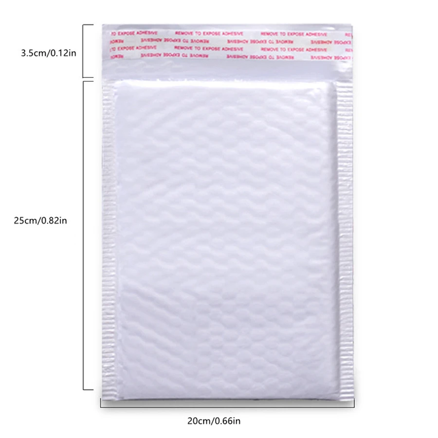 100 Stück Perlglanzfolie, wasserdicht, Luftpolstertasche, Verpackung, Express-Tasche, weißer Schaumstoff, selbstklebende Packungstasche, Versandtasche, verdickter Umschlag – Detail 10
