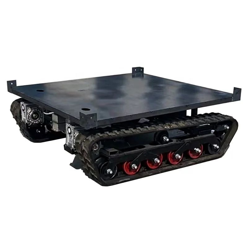 Transmission Dual Drive Rubber Track Chassis Two 1200W Brushless Motors Steel Wire Manganese Block LXM