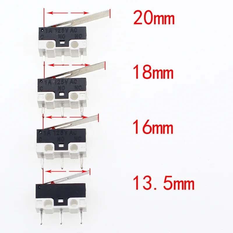 20 sztuk/partia mikroprzełącznik przełącznik wciskany 3 Pin 1A 125V AC Mini przełącznik dotykowy światła dla myszy