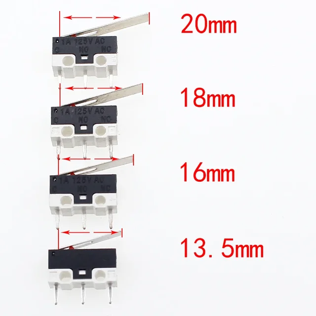 20 sztuk/partia mikroprzełącznik przełącznik wciskany 3 Pin 1A 125V AC Mini przełącznik dotykowy światła dla myszy