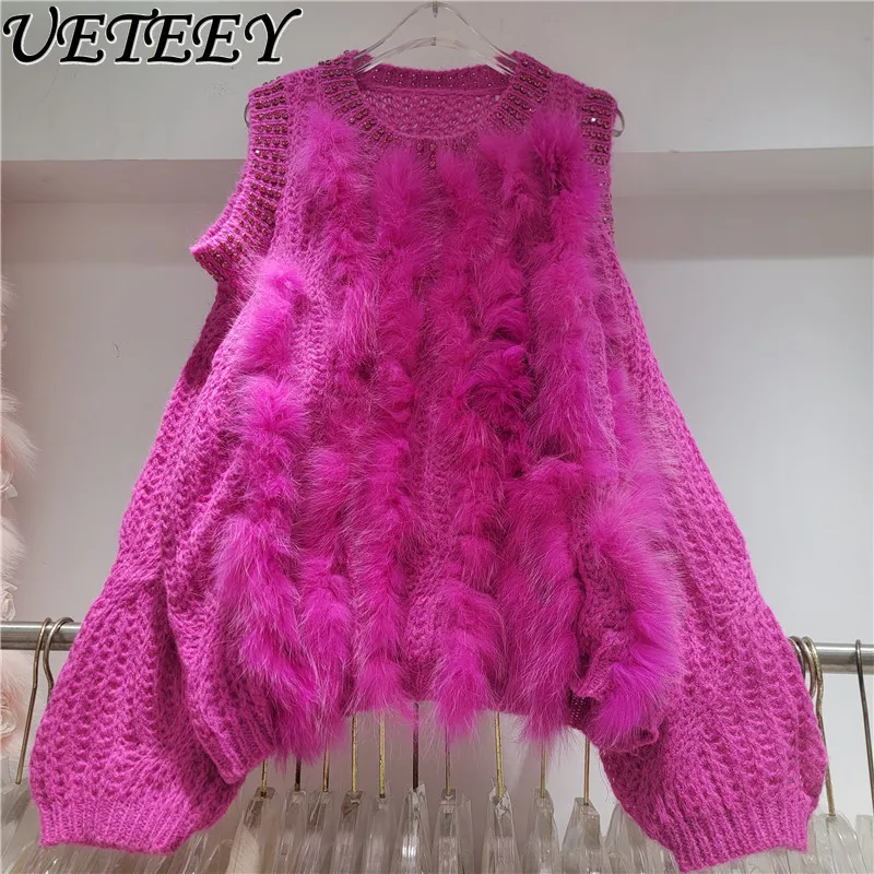 

Вязаный пуловер с открытыми плечами и круглым вырезом в стиле ретро, осень-зима, новый однотонный элегантный белый свитер высокого класса