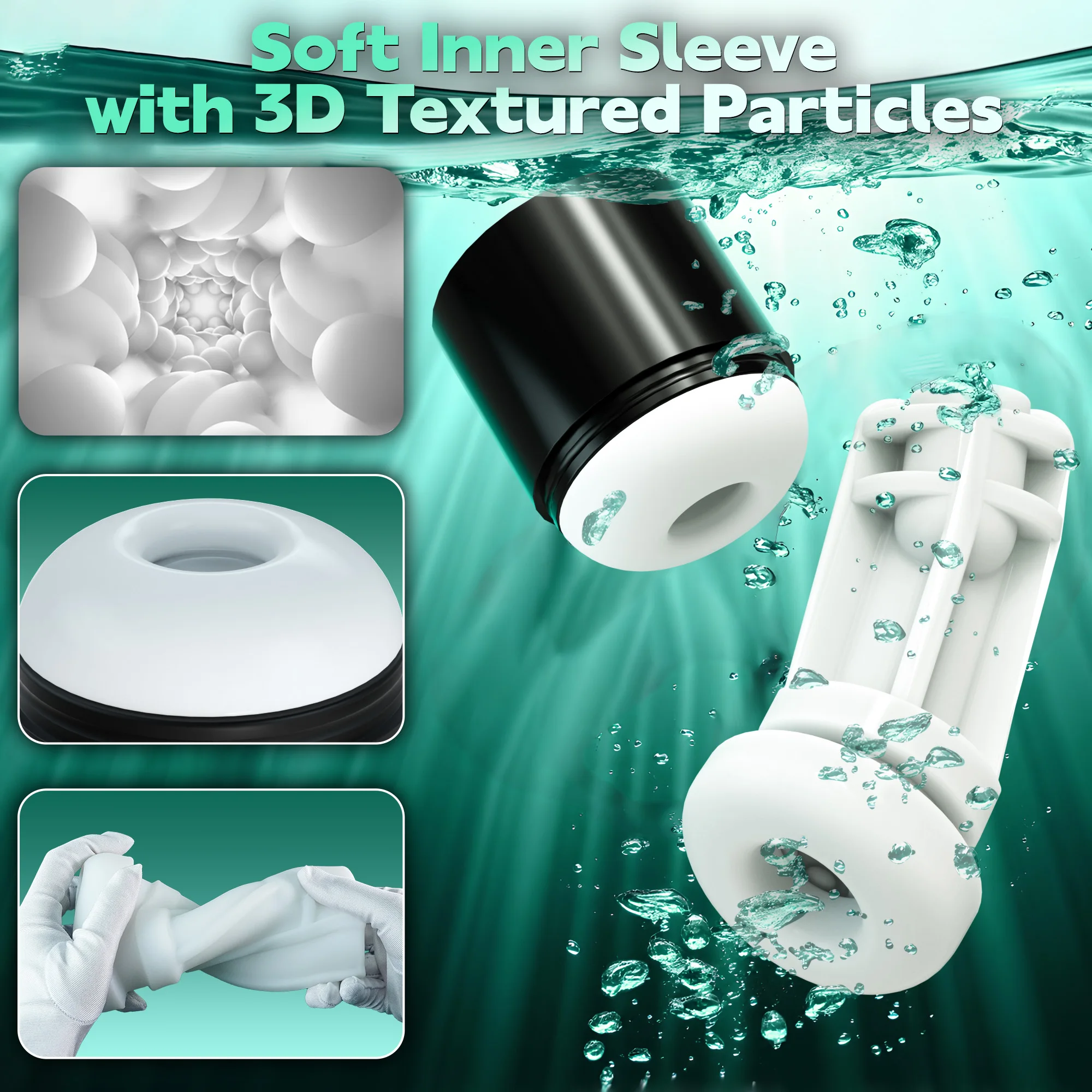 3 IN 1 Automatic Sucking Male Masturbation Cup with Handle Double layer telescopic Male Stroker Pocket Pussy Adult Toy for Men