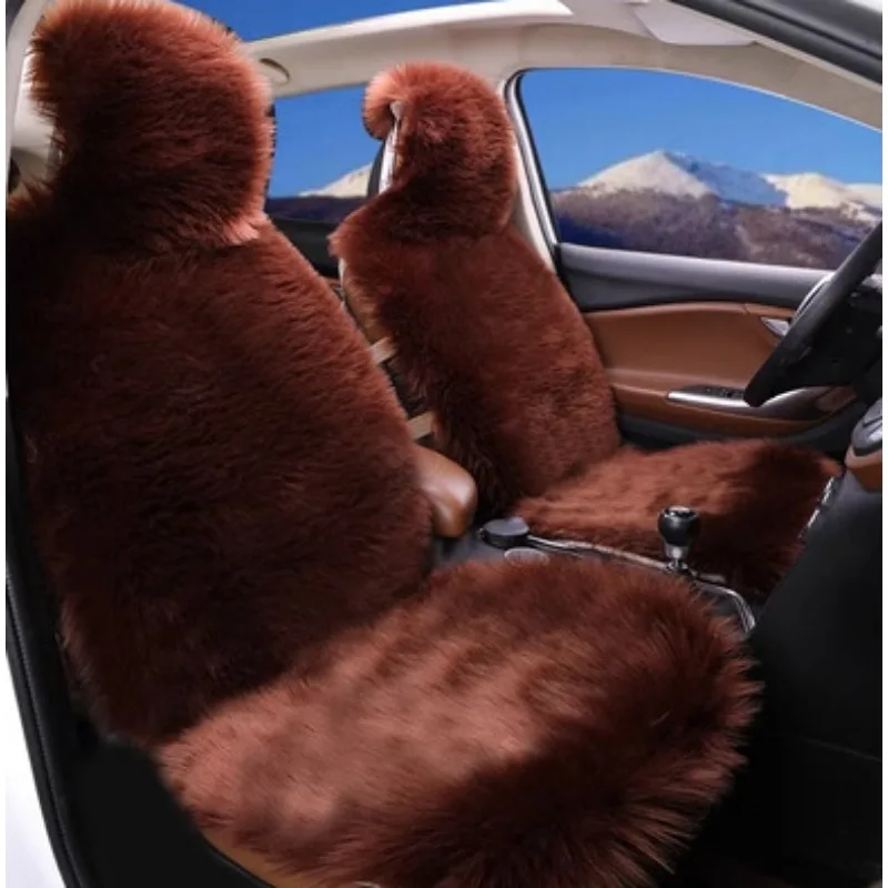 Warm Plush Car Seat Covers Universal Long Wool Fur Car Front Seat Protect Cushion Mat for Auto Accessories Car Seat Protector-