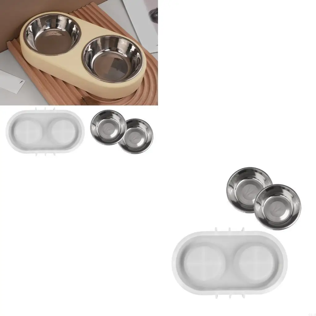 

Heat Resistant Silicone Pet Bowl Mold For Cement Resin Projects Reusable Handmade Cats Dog Feeder Template Mould