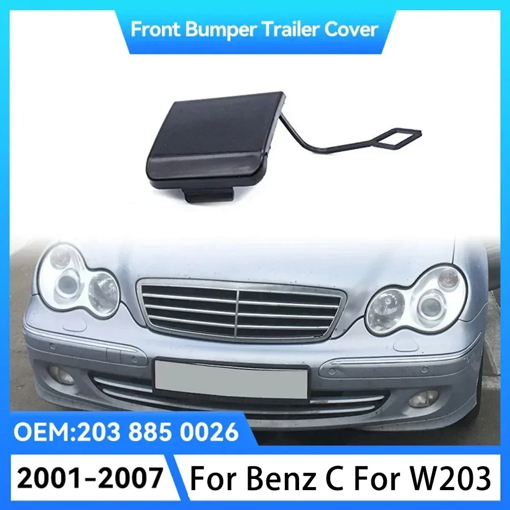 New Practical Front Bumper Tow Hook Winch Cover Front Bumper For W203 Tow Hook 2038850026 ABS Black For Mercedes