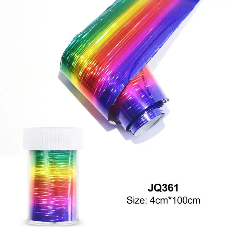 100*4cm/Roll Gradient Color Nail Foil New Year Sticker Rainbow Good Luck Holographic Nail Design Nail Art Transfer Sticker