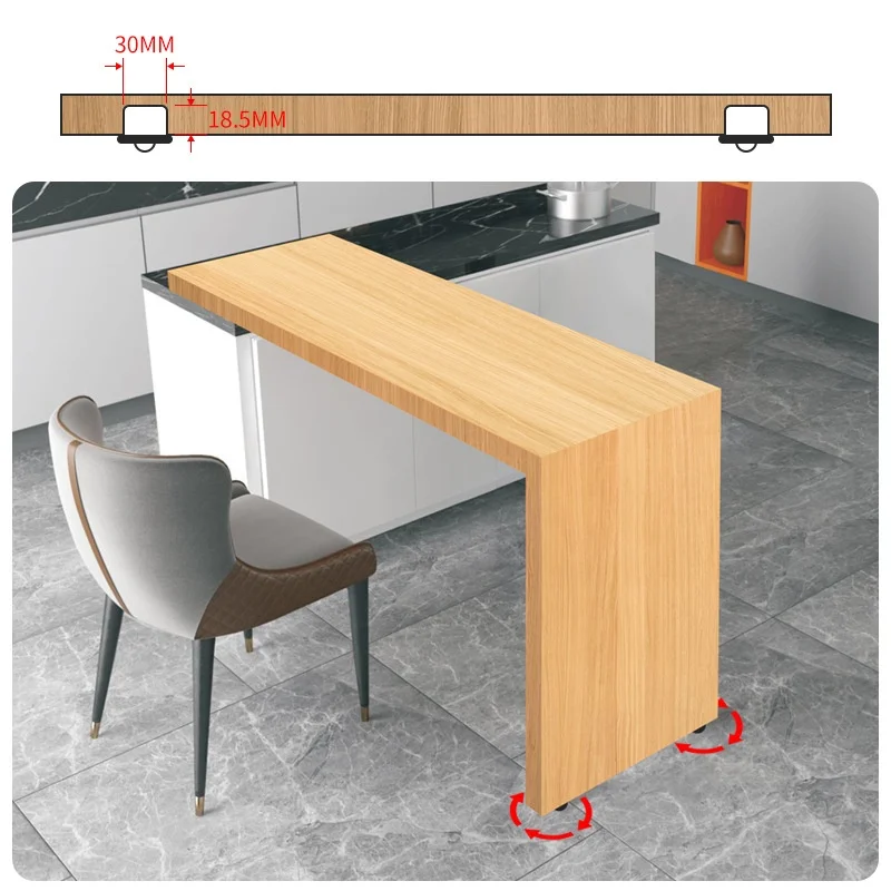 4Pcs Furniture Invisible Universal Wheel,Smooth Quiet,360° Rotation Caster for Push-pull Moving Table Office Desk Cabinet Bottom