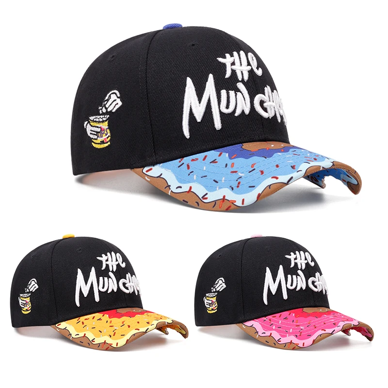 New Men's Fashion Doughnut Creativity  Hip Hop Hat Outdoor Sports Duck Tongue Hat Embroidered  Women's Baseball Sun Hat