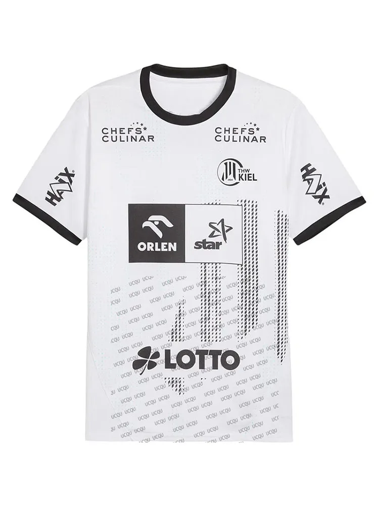 24/25 THW Kiel Hjemmebanetrøje camiseta de balonmano moda Casual de gran tamaño deporte manga corta adulto y niño ropa deportiva de secado rápido camiseta