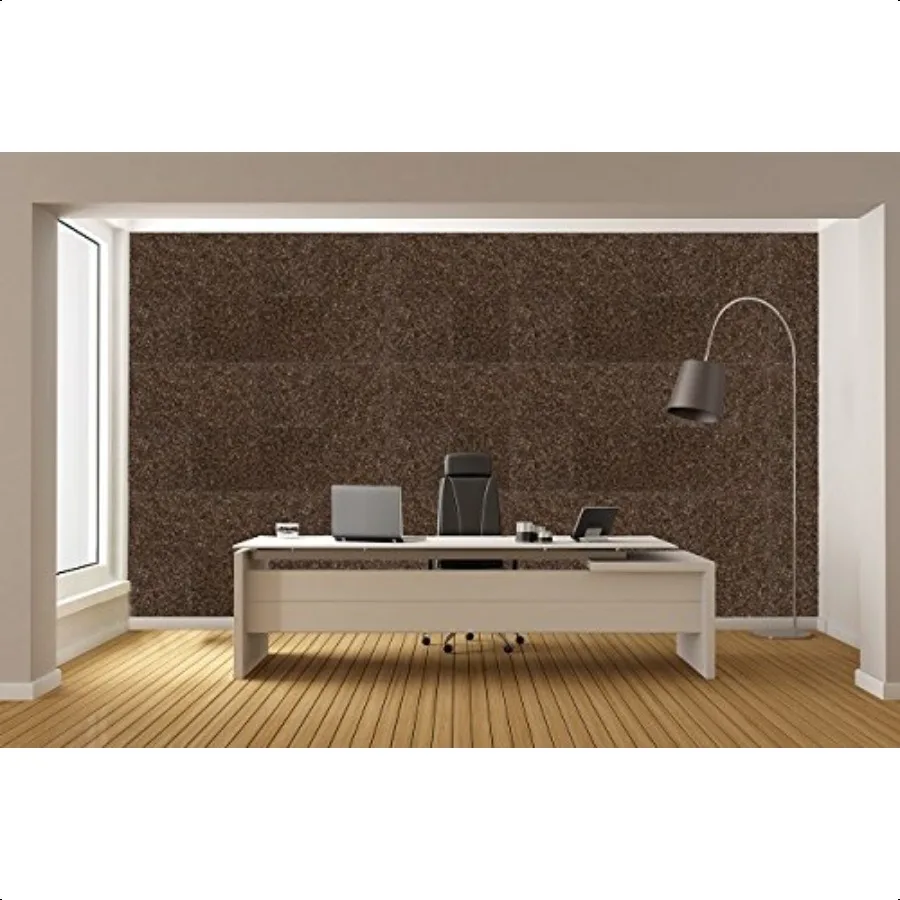 Cork Wall Tile Squares Dark 4 Count