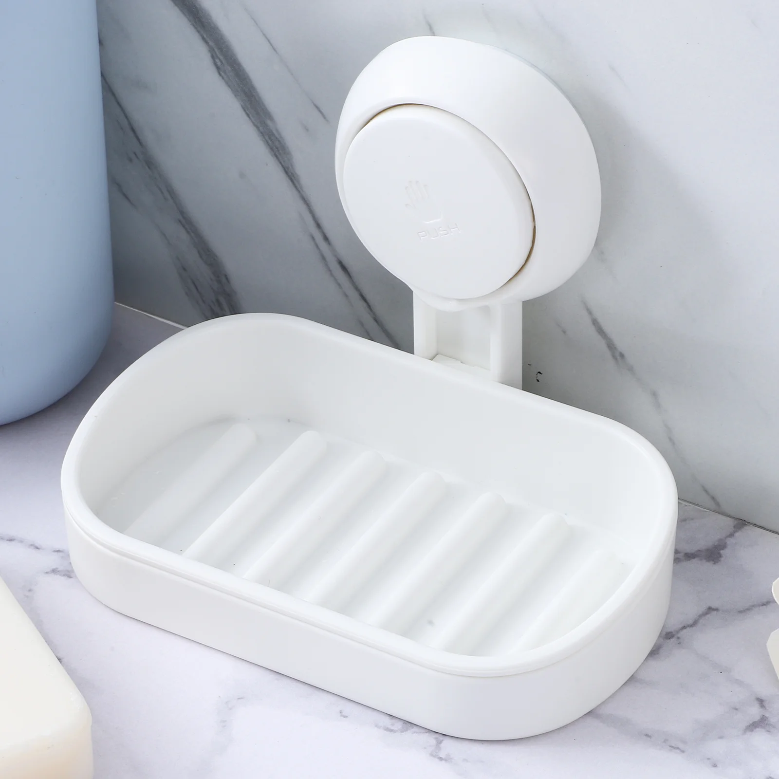 Soap Dish Suction Cup Vacuum Soap Dish Soap Tray Wall Mount Soap Case Double Layer Soap Holder