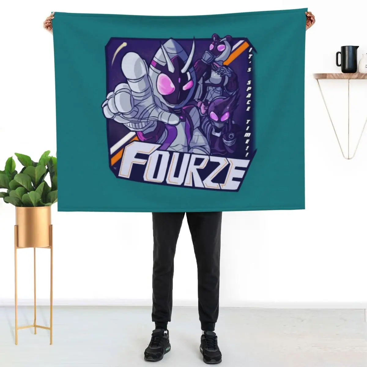 Grab onto Space ! ! [ Kamen Rider Fourze ] Throw Blanket Furrys Bed covers Softest Soft bed plaid Flannels Blankets