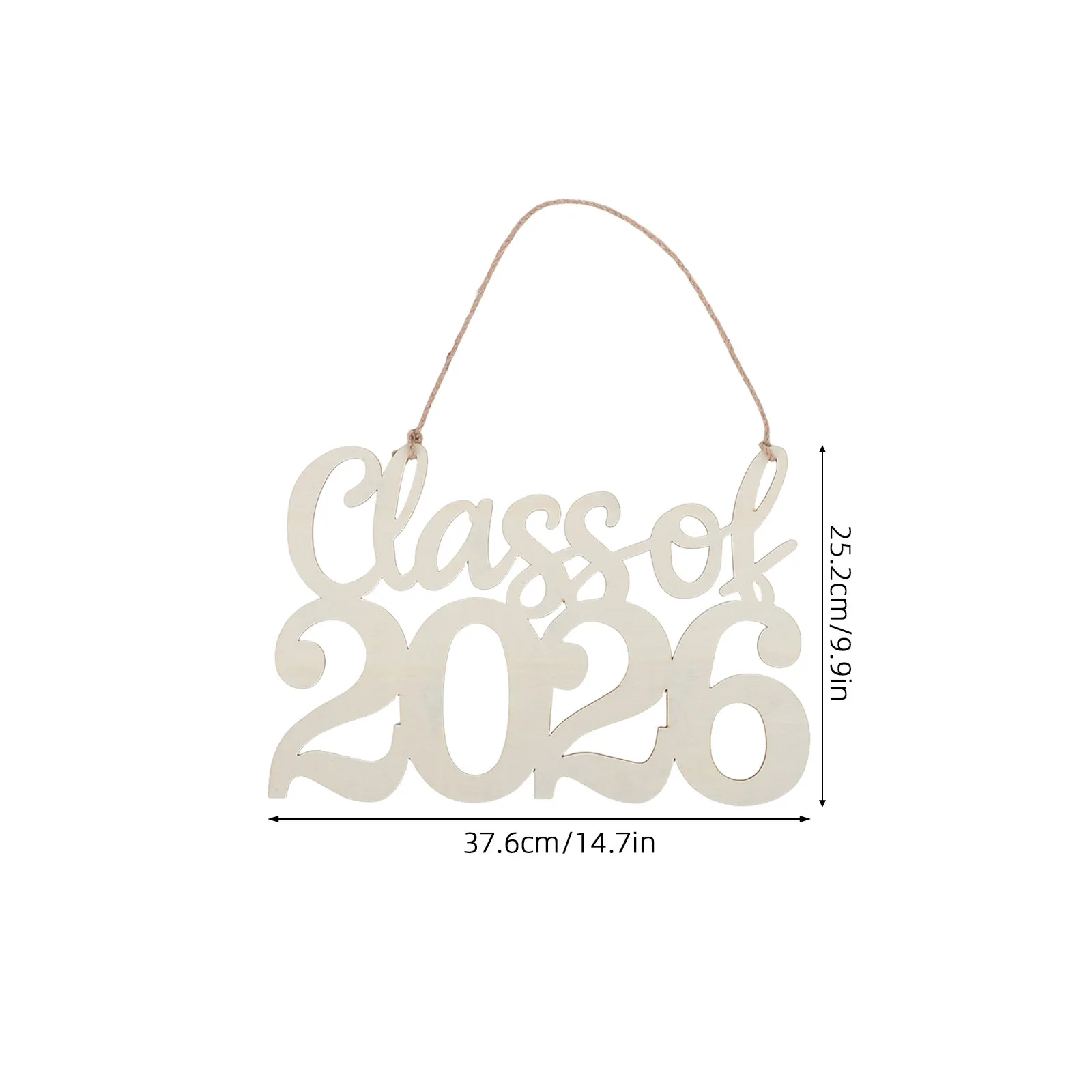 2Pcs Graduation Wood Sign Minimalist Class of 2026 Photo Booth Prop Keepsake Hanging Wooden Plaque Decoration for Senior Party