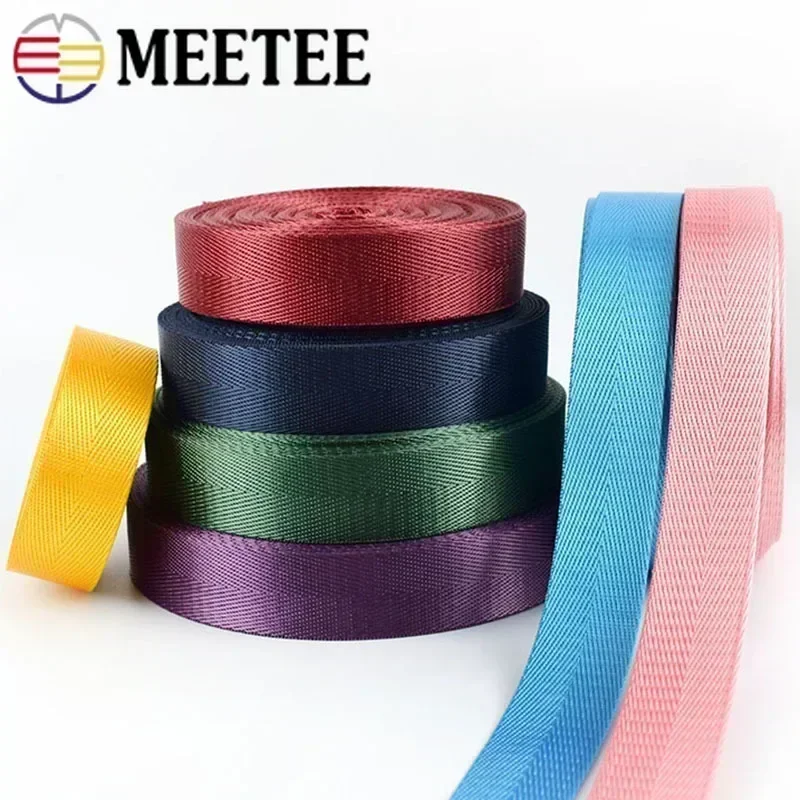 8M 20-38mm 1mm Thick Nylon Webbing Tape Backpack Strap Band Ribbons Seat Belt Label DIY Bag Binding Fabric Sewing Accessories