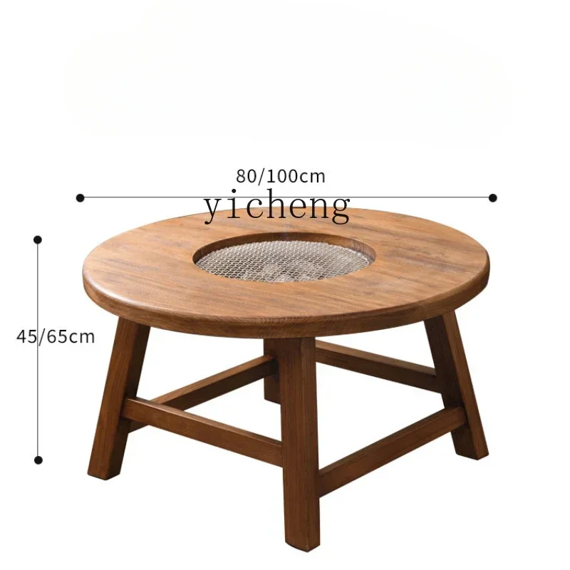 a6 solid wood charcoal stove surrounding stove tea table folding chair barbecue hot pot low table