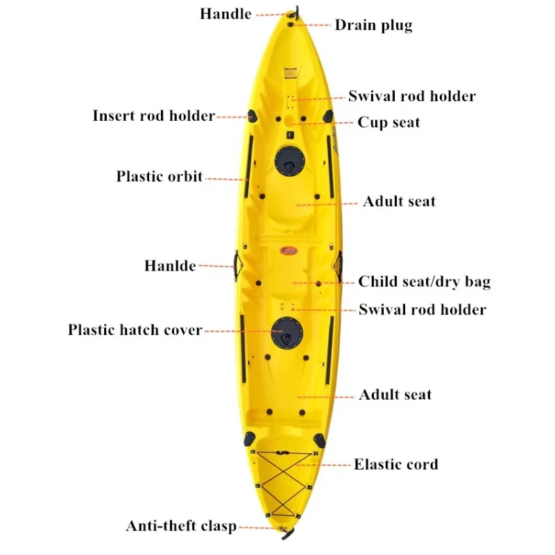 Fiberglass Fishing Kayak - Durable Watercraft with Storage, Reliable for Angling & Leisure Trips