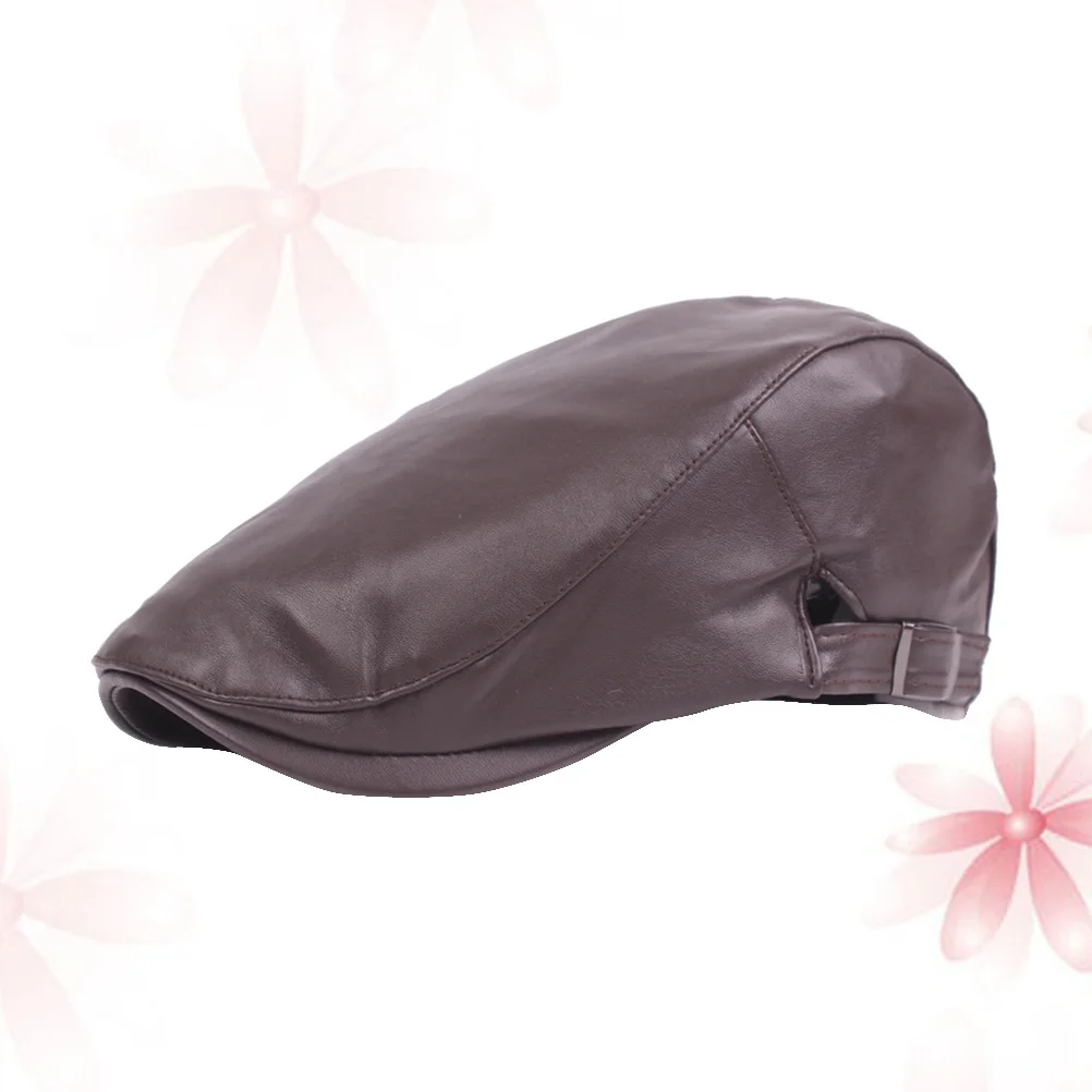 

Cap Men One Size Adjustable Brown Vintage Newsboy Hat Wide Brim Sun Protection Durable Stylish Winter Accessory