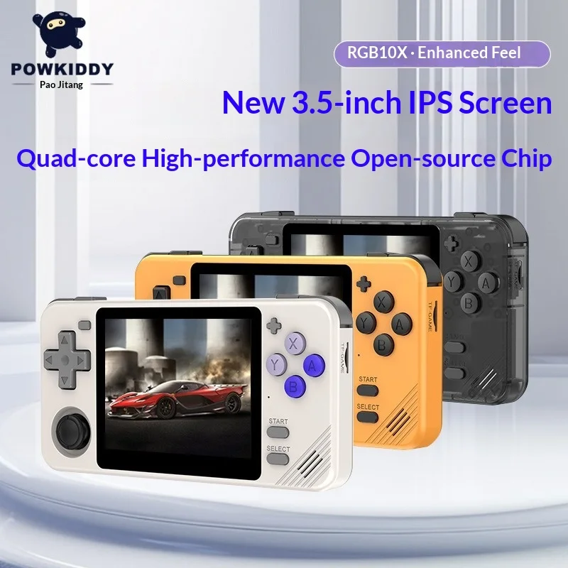 Powkiddy RGB10X Open Source Retro Handheld Game Console ARK OS System HD Portable GBA Arcade Player For Classic Gaming Lovers