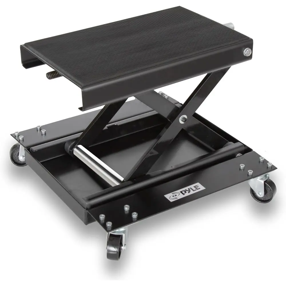 

Мотоциклетный подъемник, ножничный домкрат, тележка, сверхмощная сталь, грузоподъемность 1100 фунтов, черное порошковое покрытие, противоскользящая резина, складной, порта