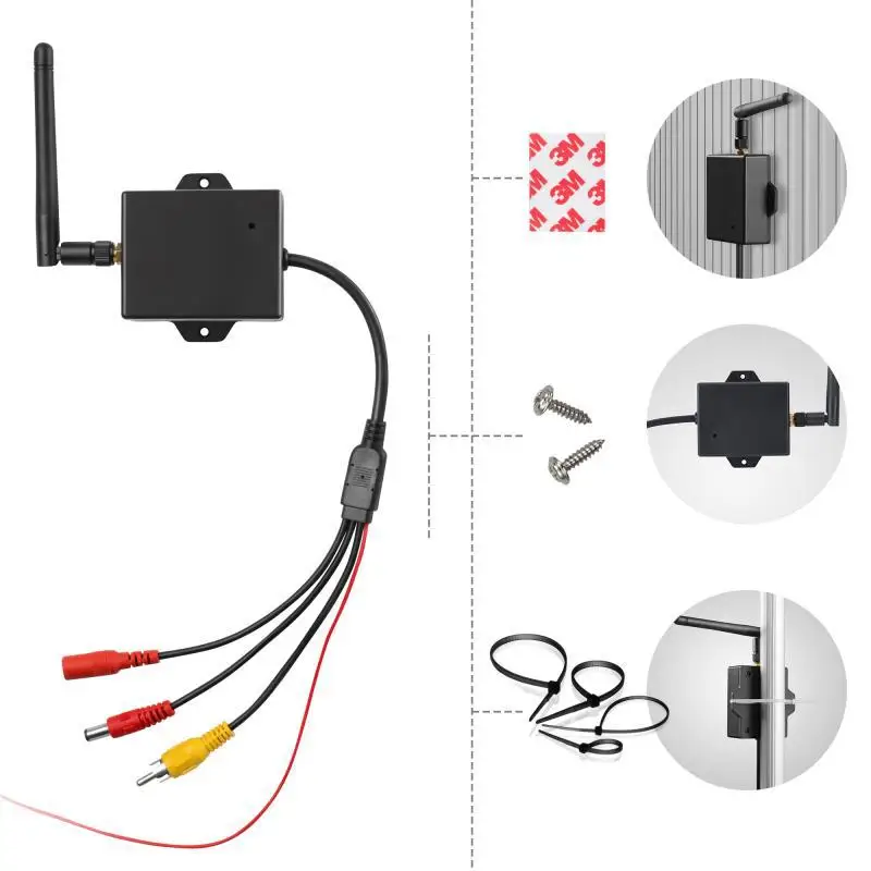 Imagem -04 - Módulo Transmissor sem Fio Wifi para Carro Câmera de Backup Vídeo av Retrovisor Kits Preto