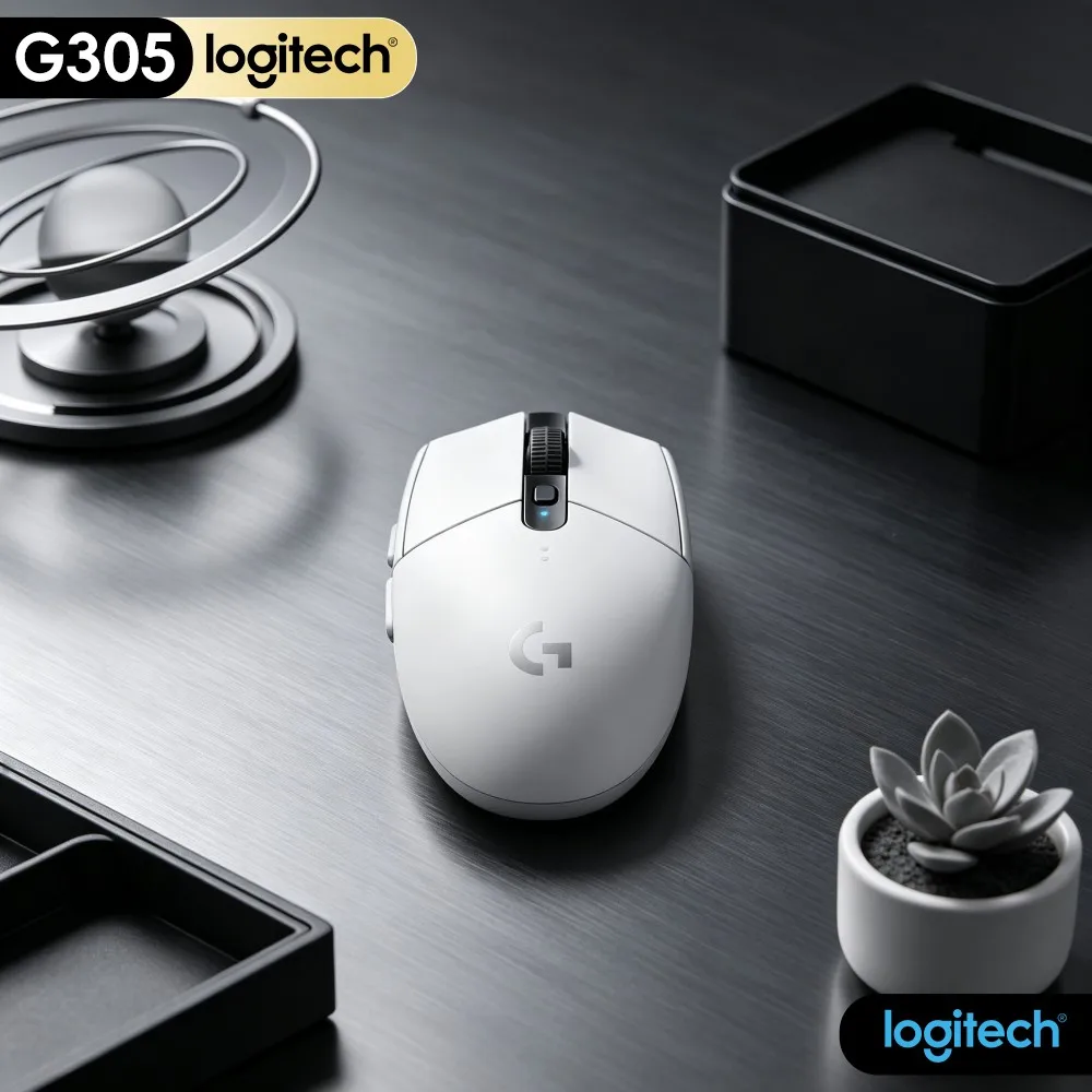 Logitech G305 LIGHTSPEED Wireless Quick Respond Mouse HERO 12000 DPI 6 Programmable Buttons 250H Battery Works On PC Mac Gamers