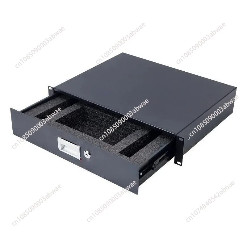 2U Steel Rack Drawer with Pre-cut Mic Storage Foam 19 Inch Standard Accessory for 16U Audio Cabinet Flight Case