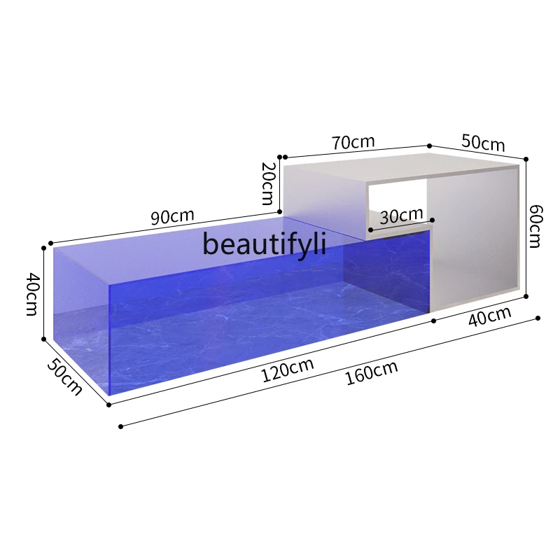 Nakajima Flowing Water Platform Stainless Steel Acrylic High and Low Storage Table Shopping Mall Shoe and Bag Display Table