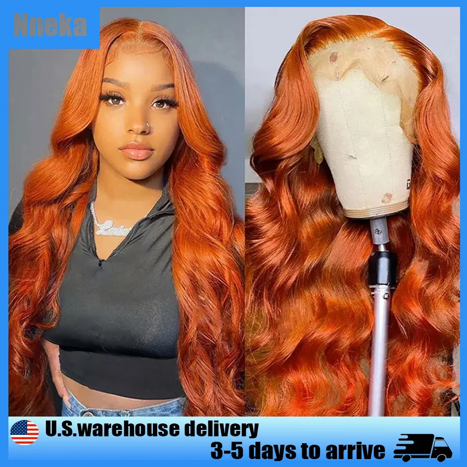 

Nneka 200% Density Body Wave Lace Front Wig 13x6 13x4 Lace Front Wigs 350 Colored Orange Wig Ginger Lace Front Wig Human Hair