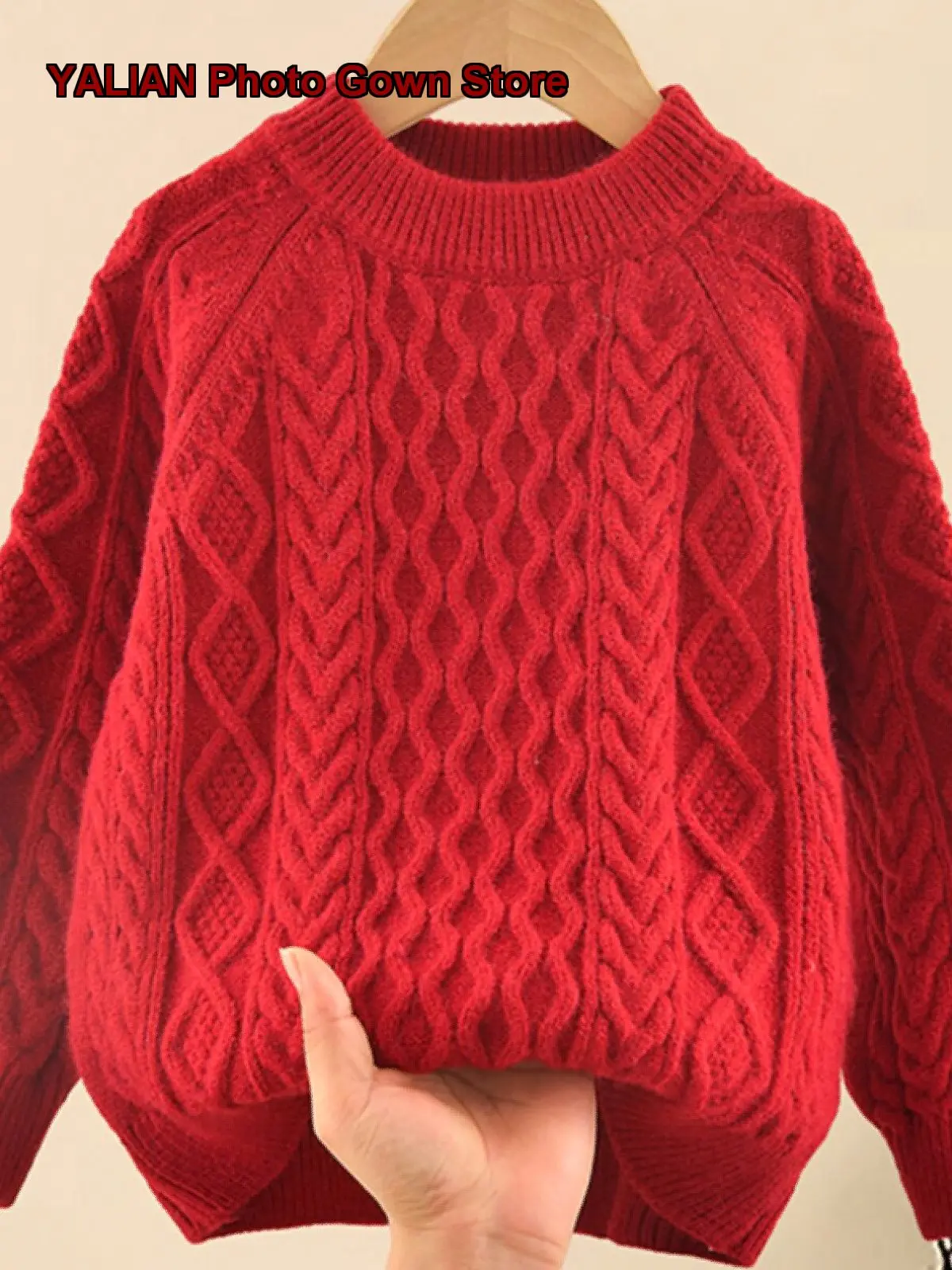Boys Cable Knit Sweater Japanese Style Thickened Loose Round Neck Knit Coat Fashion Brand Kids Autumn Winter Knit Top
