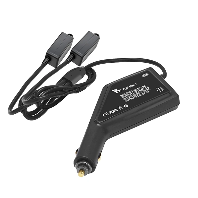 

YX 3 In1 Battery Charger For Mini 3 Pro Fast Charging USB Double Car Charger Adapter RC Controller Accessories