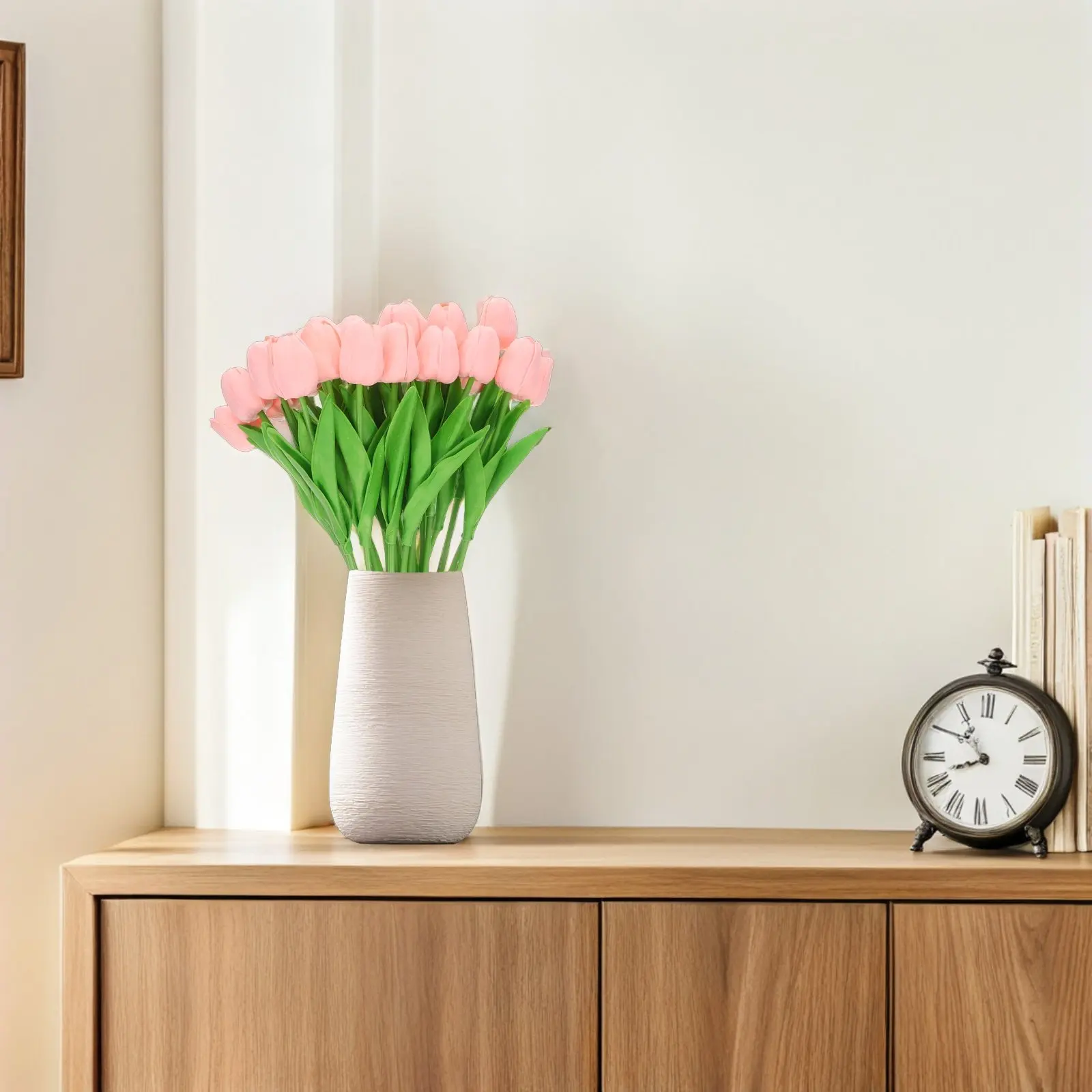 

24 шт. розовых искусственных тюльпанов, реалистичные искусственные цветы для свадьбы, дня рождения, вечеринки, декора кухни и дома, искусственные тюльпаны оптом